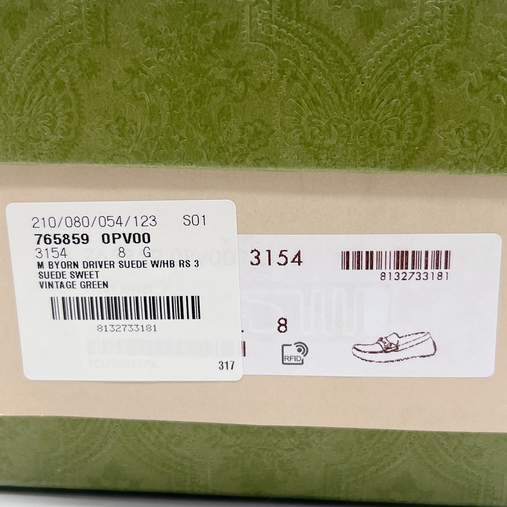 Gucci Men's Driver Loafers Moccasin GG Horsebit Vintage Green Suede UK 8 US 8.5 - Picture 15 of 15